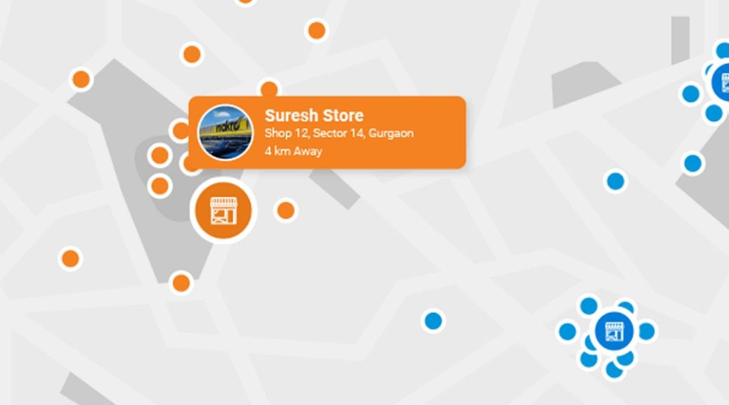 Route optimization techniques map showing Suresh Store location.