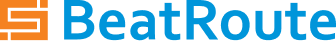 BeatRoute logo: blue and orange design.