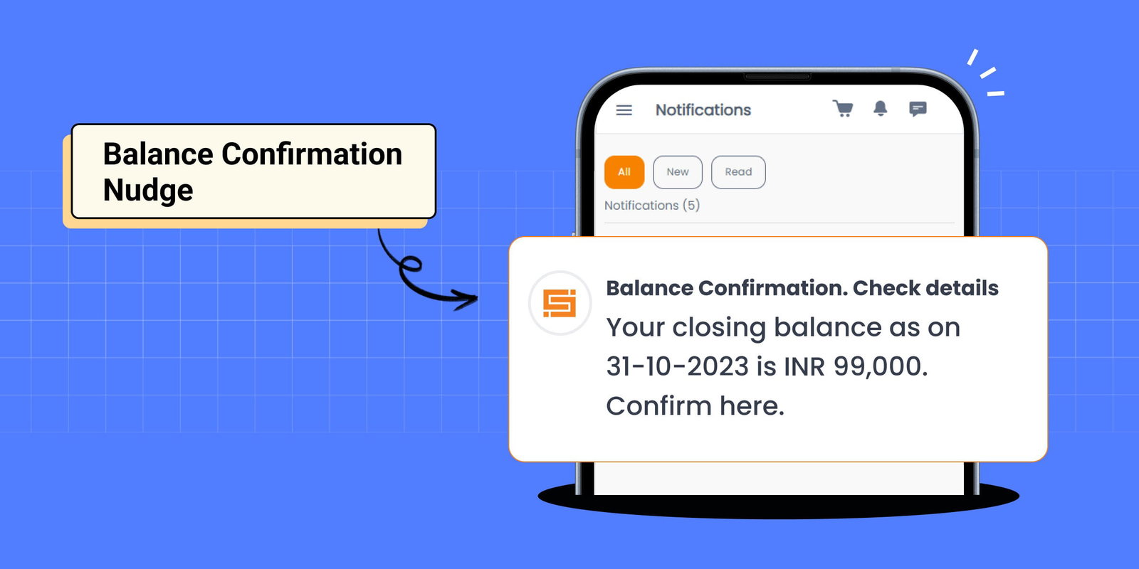 Balance Confirmation Nudge notification on phone screen.