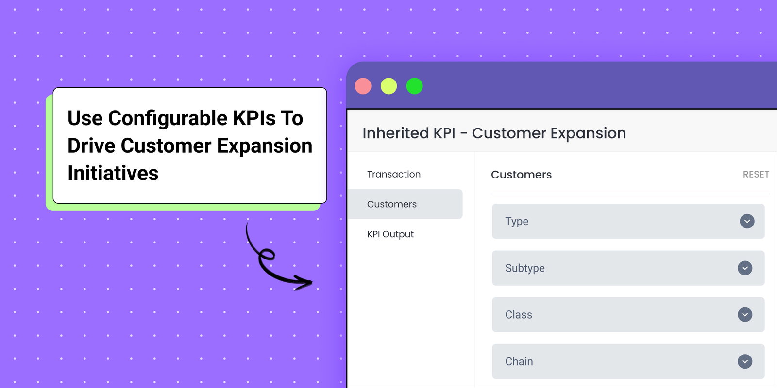 Customer Expansion KPI dashboard; configurable KPIs to drive customer expansion initiatives.