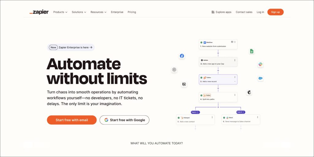 Zapier - 40 Best Field Sales Software in 2025 (Category-Based)