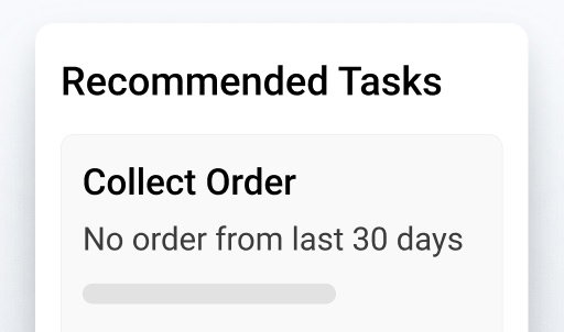 BeatRoute field sales app recommended tasks interface.
