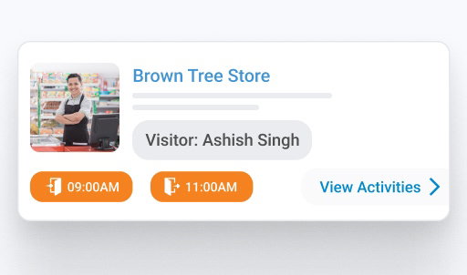 BeatRoute field sales app interface showing store visit schedule.
