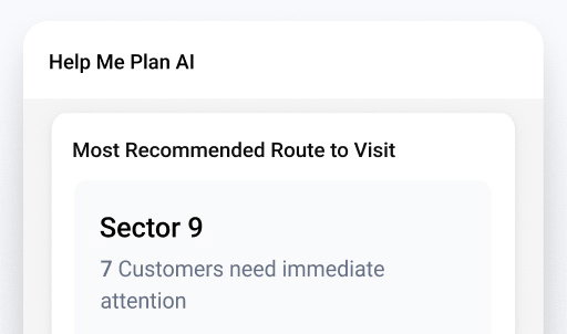BeatRoute field sales app interface showing AI-powered route optimization.