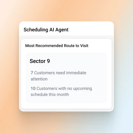Pharma SFA software route optimization: AI agent suggests visiting Sector 9.