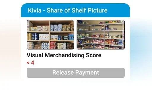 BeatRoute Visual Merchandising Software: Shelf stock images showing low visual merchandising score.