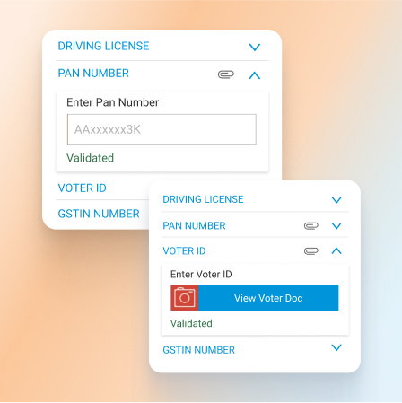 SFA for BFSI:  KYC data entry & validation interface.