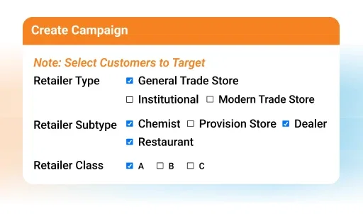 BeatRoute Visual Merchandising Software: Campaign creation interface showing retailer selection options.