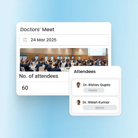 Pharma SFA software: Doctors' meeting attendees list.