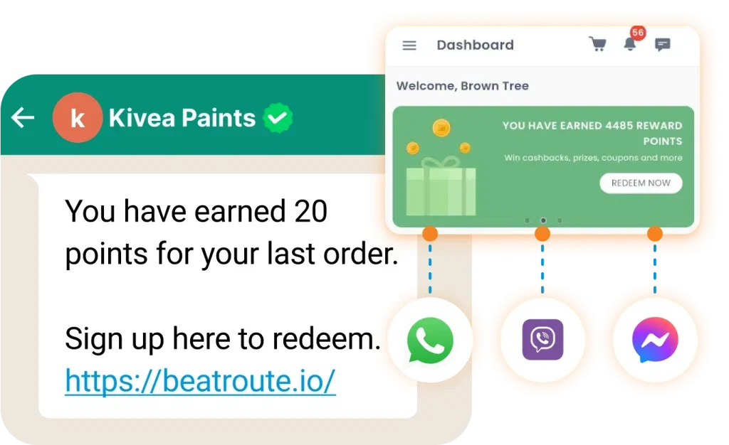 Loyalty management software rewards points interface showing earned points and redemption options.