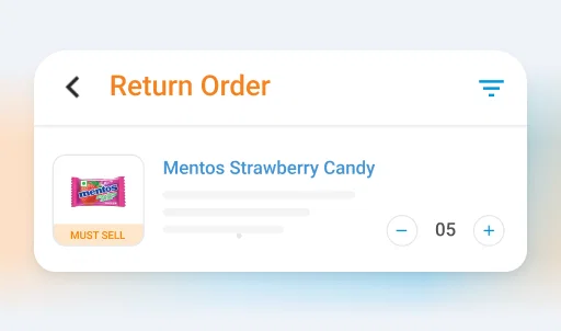 Retailer app interface showing Mentos Strawberry Candy return order.