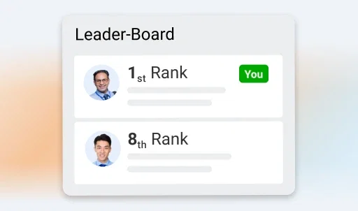 Product Promoter app leaderboard: 1st and 8th rank users shown.