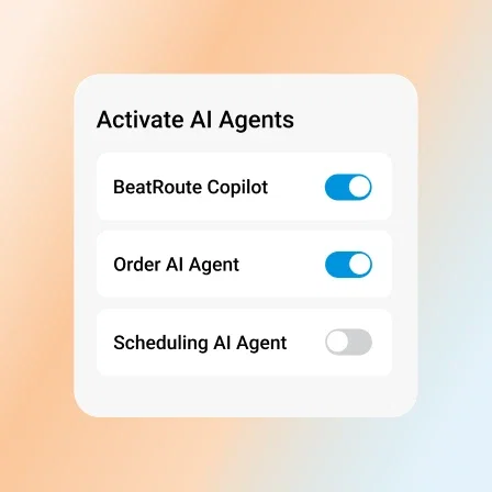BeatRoute Copilot AI agent activation toggle.