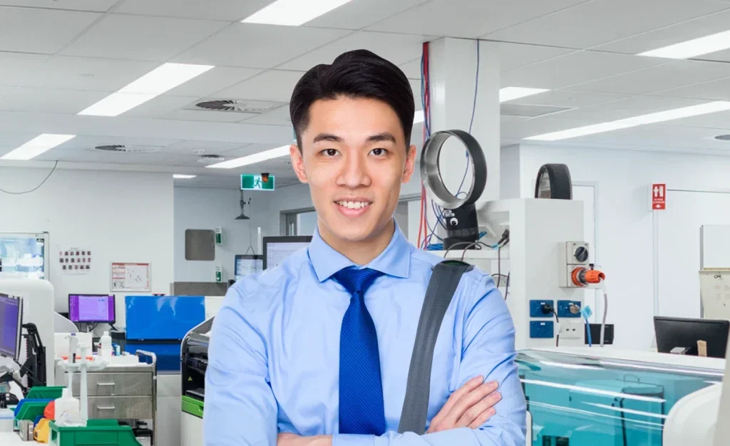 Pharma SFA software: Smiling businessman in lab.