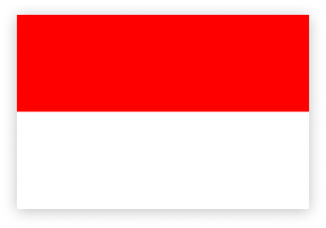 Indonesia flag: red and white bicolor.