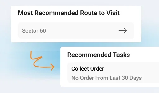 Pharma SFA software route optimization: suggested route & tasks.