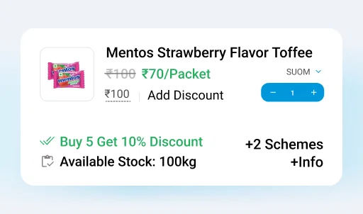 Order AI Agent: Mentos candy product details; price, discount, stock.