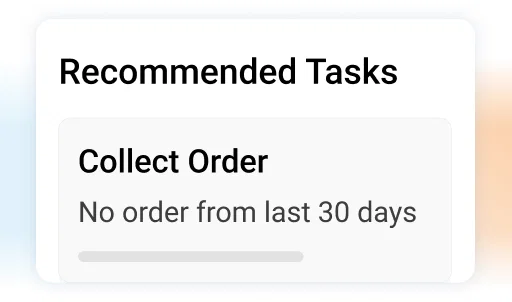 BeatRoute SFA app: Sales force automation software recommended tasks notification.