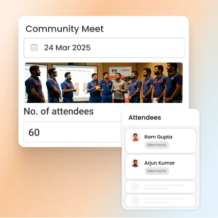 Auto ancillary SFA software user meeting: 60 attendees.
