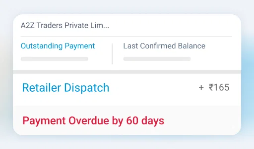 BeatRoute SFA app sales force automation software dashboard showing retailer dispatch and overdue payments.