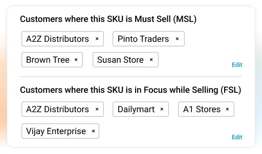 Order AI Agent interface showing customer selection for SKU sales.