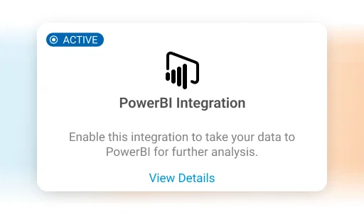 PowerBI Integration notification; enable data transfer for analysis.