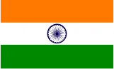 Indian flag: saffron, white, green horizontal stripes with navy blue wheel.