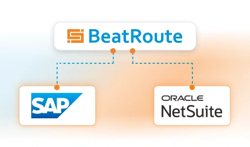BeatRoute Order AI Agent integrates with SAP and NetSuite.