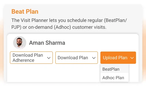 Visit planning software interface showing schedule options.