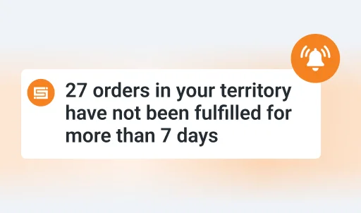 Visit planning software alert: 27 unfulfilled orders over 7 days.
