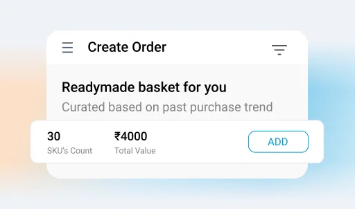 Order AI Agent interface showing a readymade order basket.