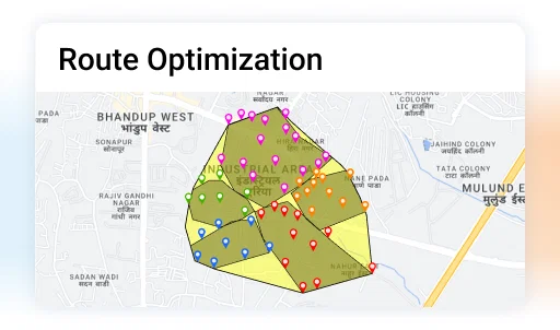 BeatRoute SFA app route optimization map; sales force automation software.