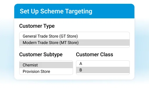Order AI Agent: Customer type and class selection screen.