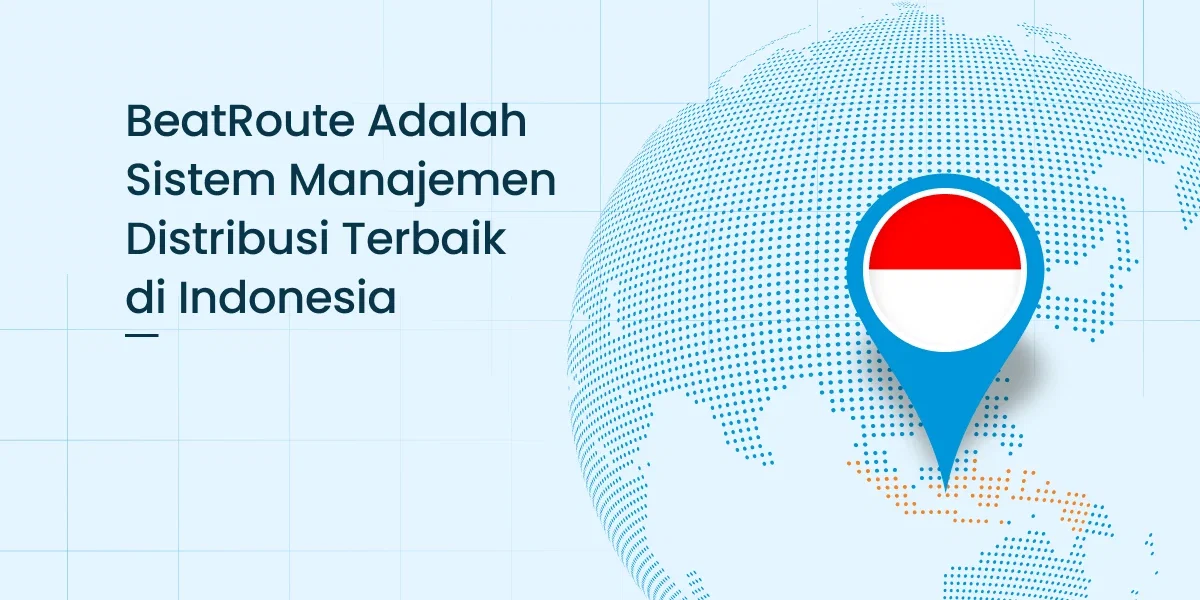 BeatRoute Indonesia: Blue map pointer with Indonesian flag, signifying availability in Bahasa Indonesia.