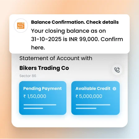 SFA Software: Auto ancillary industry sales enablement platform dashboard showing account balance and credit.