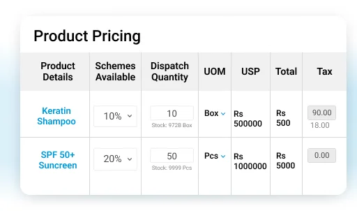 Apply customer level pricing schemes and bundles - Van Sales Automation