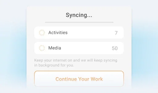 Capture tasks offline and auto sync when online - Sales Force Tracking App