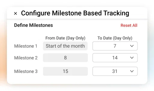 Configure scorecards by team members and target KPIs - Sales Force Tracking App
