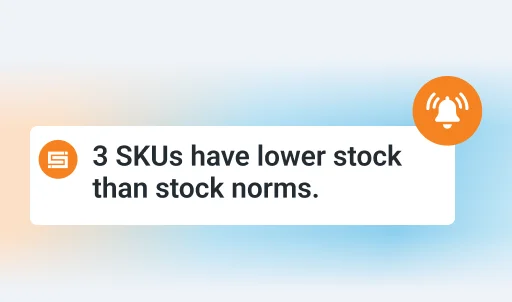 Get alerts for low stock based on van level norms - Van Sales Automation