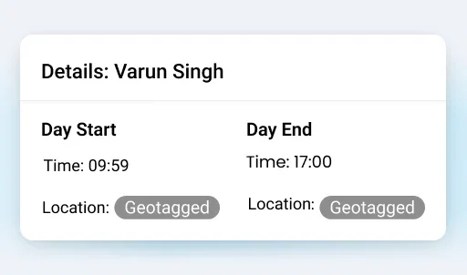 Log check ins with GPS and time stamped proof - Sales Force Tracking App