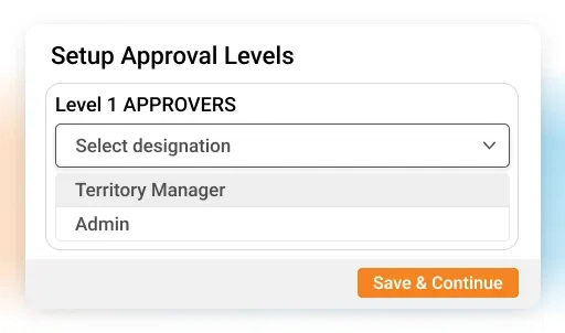 Map team hierarchies and approval flows for multi level users - Sales Force Tracking App