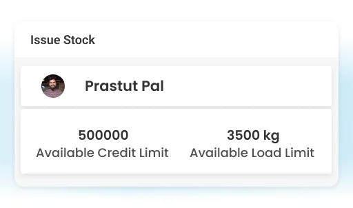 Set load limit and credit limit for each stock issue - Van Sales Automation