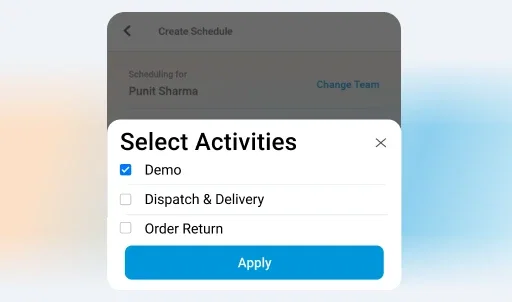 Enable reps to schedule demo visits for technicians - Lead Management